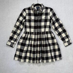 Ralph Lauren Dress Girls 12 Buffalo Plaid Long Sleeve Shirt Pockets Casual Class